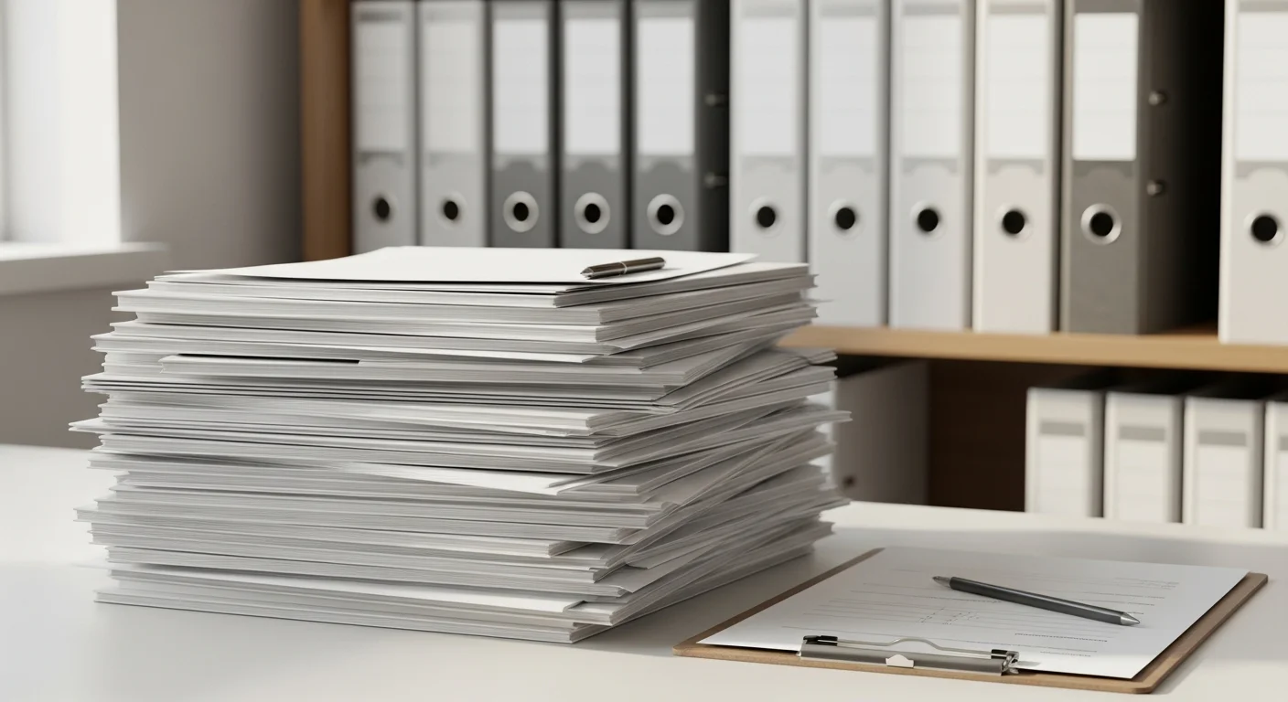 Stapel offizieller Formulare und Dokumente auf einem hellen Schreibtisch – Vordrucke für familiengerichtliche Verfahren